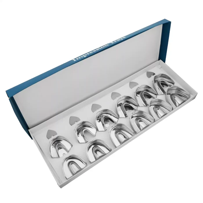 Set Of 12 Solid Impression Trays Durable Dental Impression Tray For set-of-12-solid-impression-trays-durable-dental-impression-tray-for
